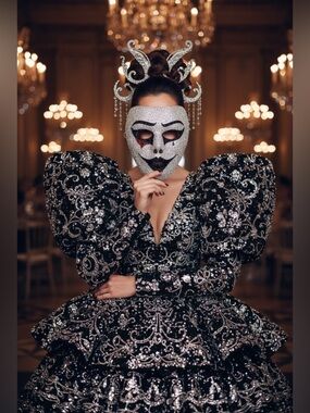 🆕Rhinestone Bedazzled Masquerade Bling Face Mask For Halloween,Mardi Grass &More